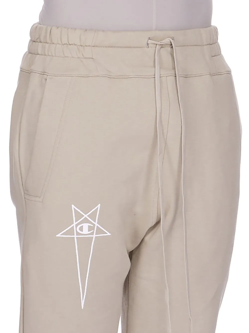 Champion X Rick Owens Joggers In Pearl Compact Felpa Jersey