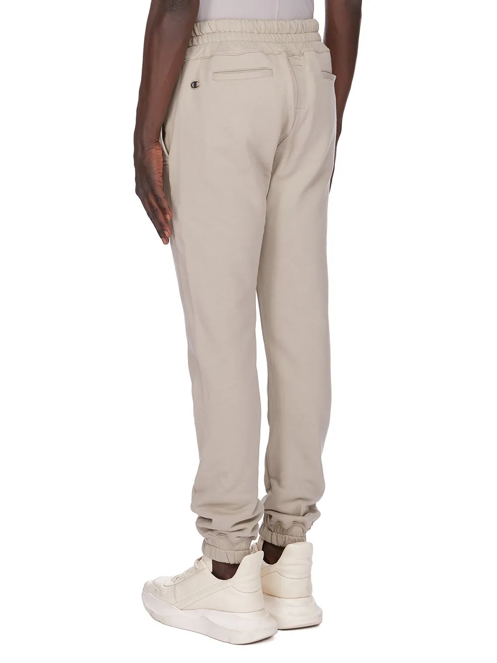 Champion X Rick Owens Joggers In Pearl Compact Felpa Jersey