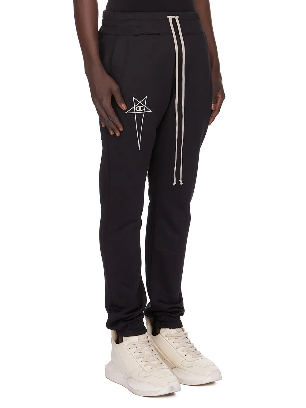 Champion X Rick Owens Joggers In Black Technical Sweat Jersey