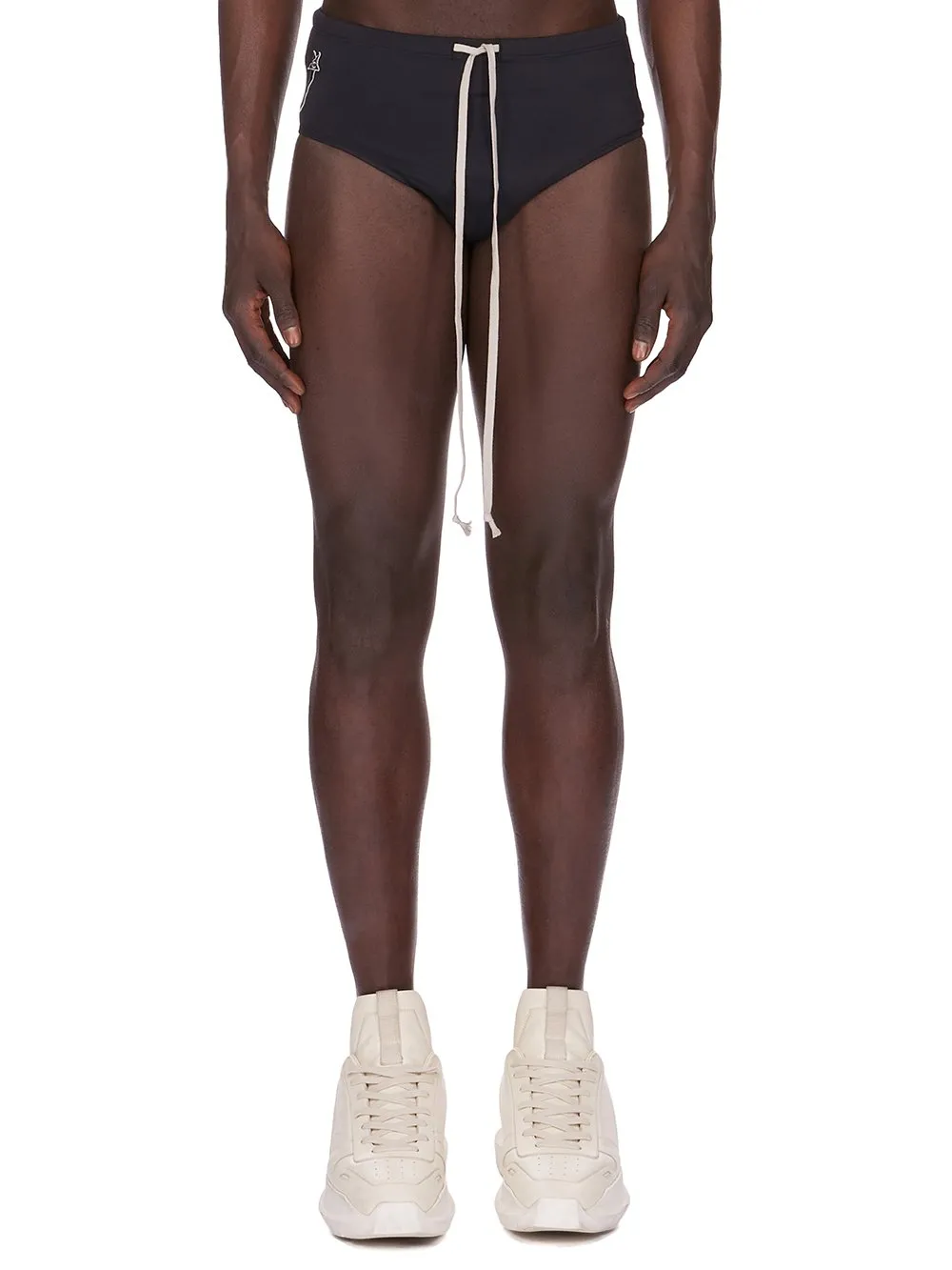 Champion X Rick Owens Swim Brief In Black Swim Jersey
