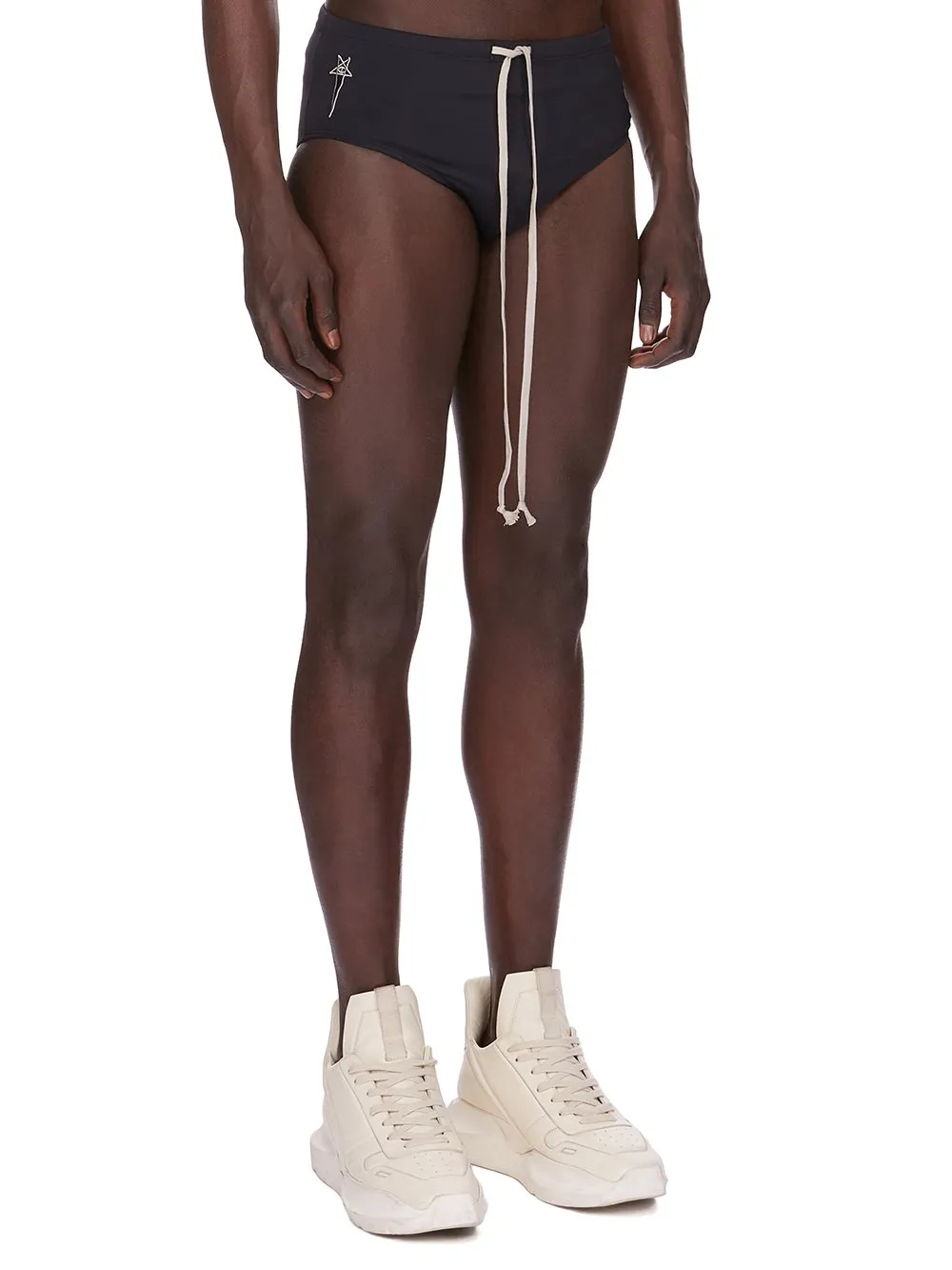 Champion X Rick Owens Swim Brief In Black Swim Jersey
