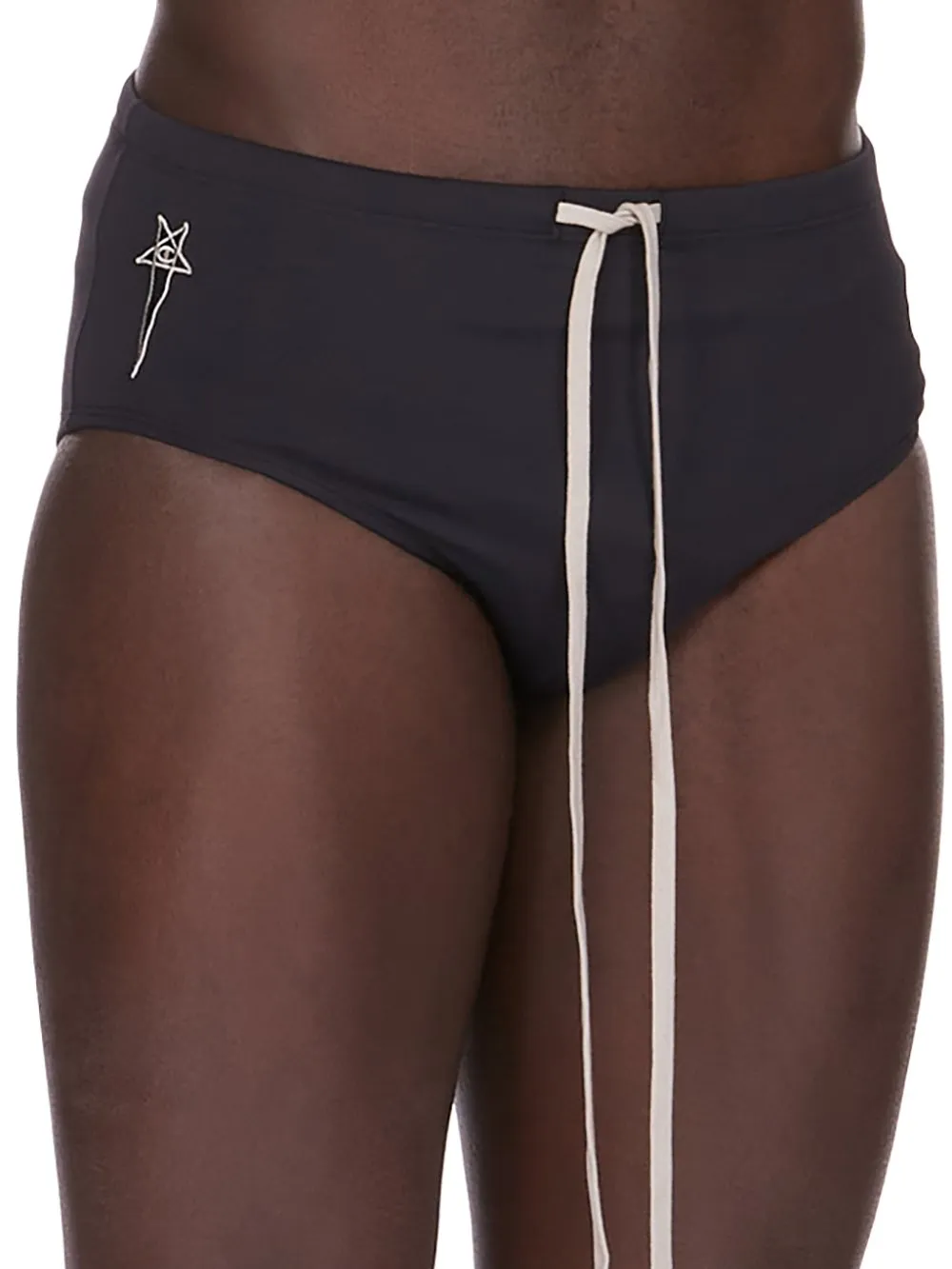 Champion X Rick Owens Swim Brief In Black Swim Jersey