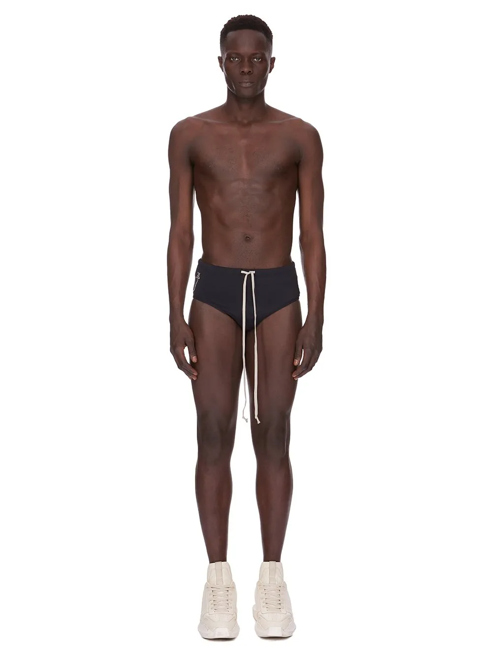 Champion X Rick Owens Swim Brief In Black Swim Jersey