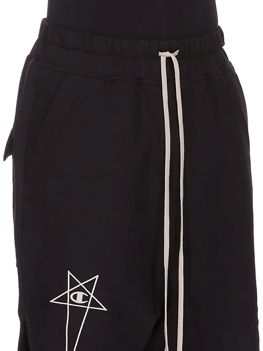Champion X Rick Owens Beveled Pods In Black Compact Felpa Jersey