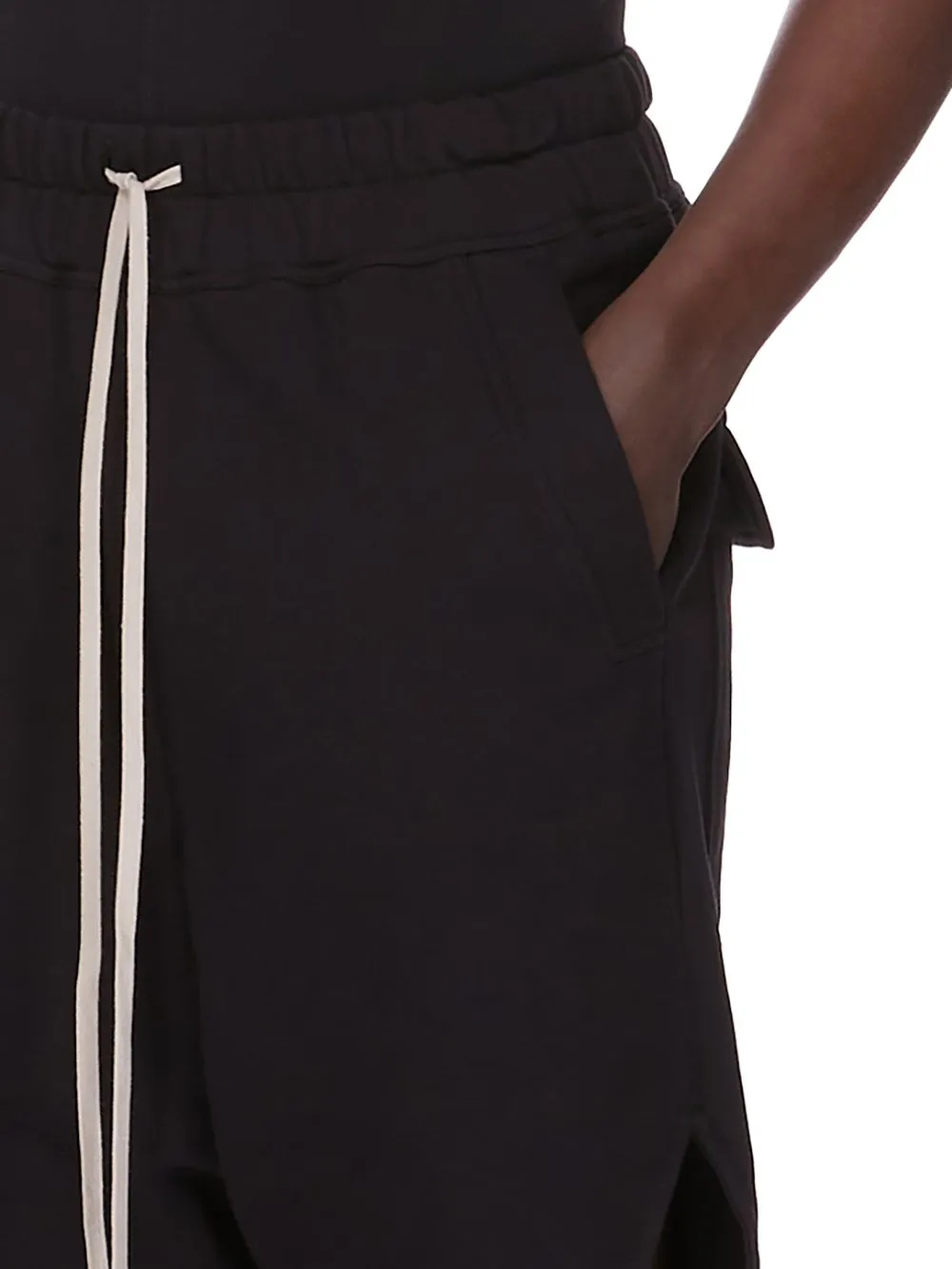 Champion X Rick Owens Beveled Pods In Black Compact Felpa Jersey