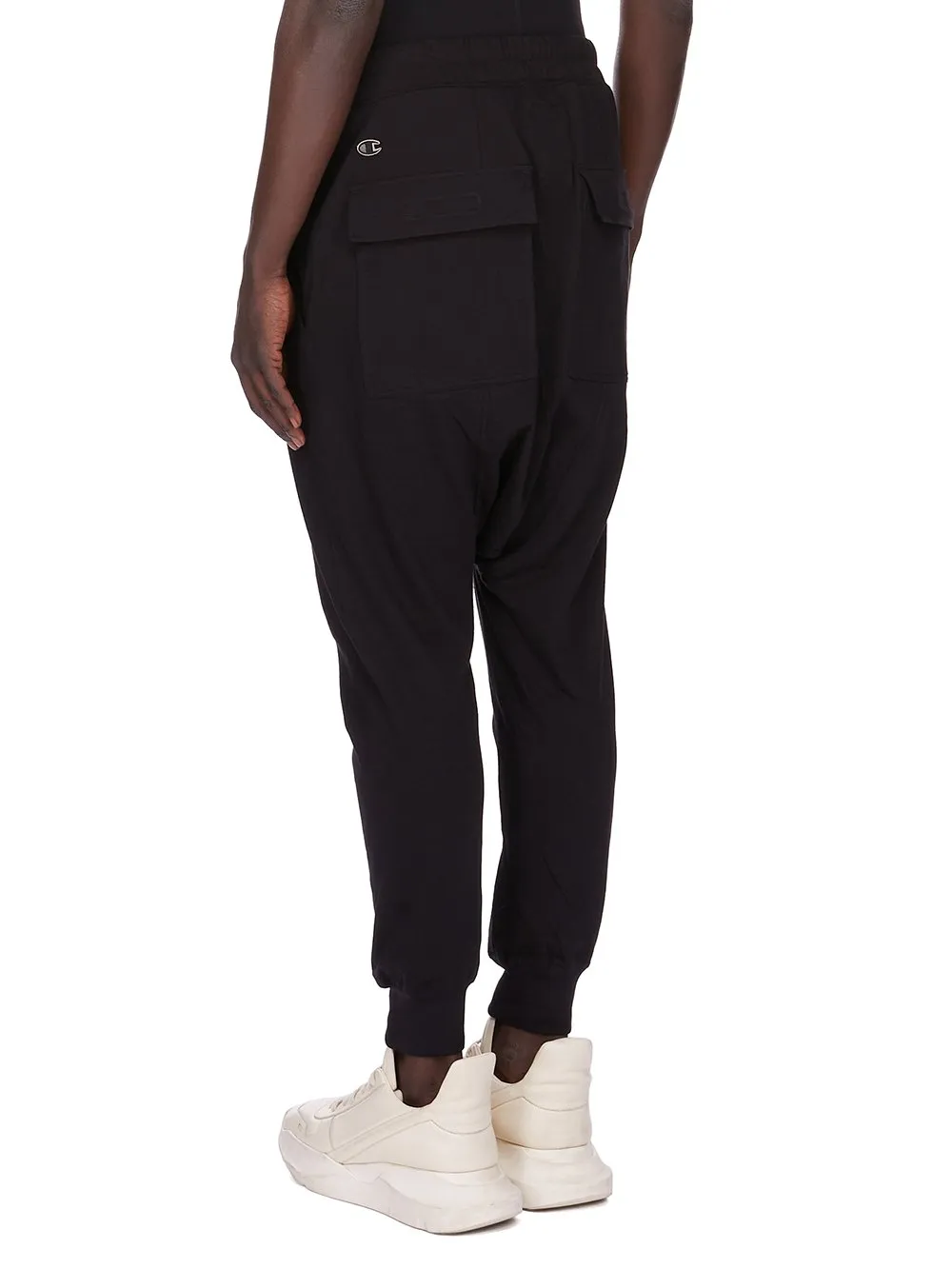 Champion X Rick Owens Prisoner Drawstring In Black Cotton Jersey