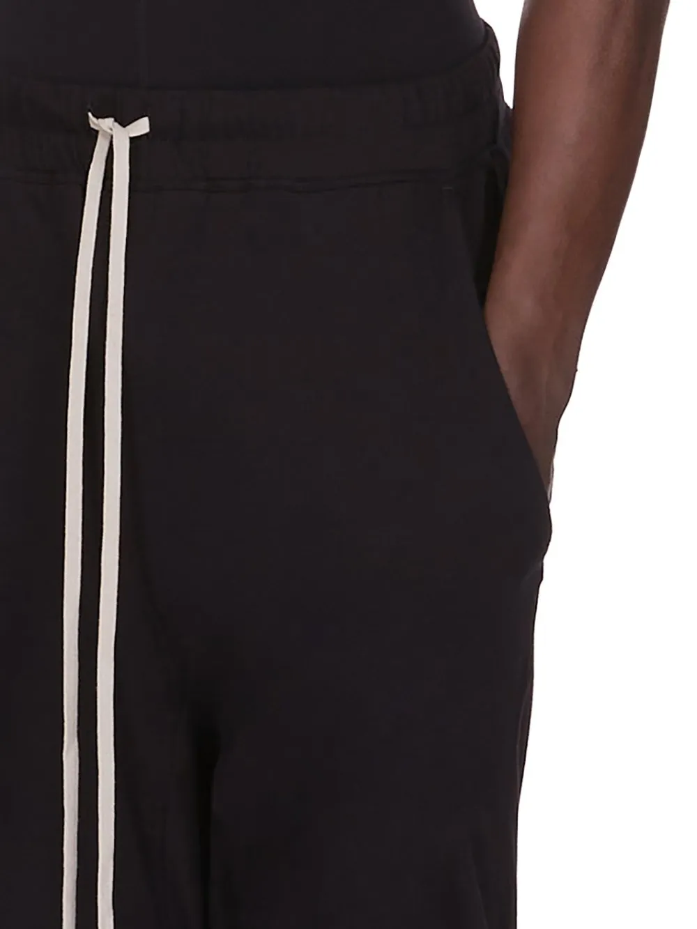 Champion X Rick Owens Prisoner Drawstring In Black Cotton Jersey