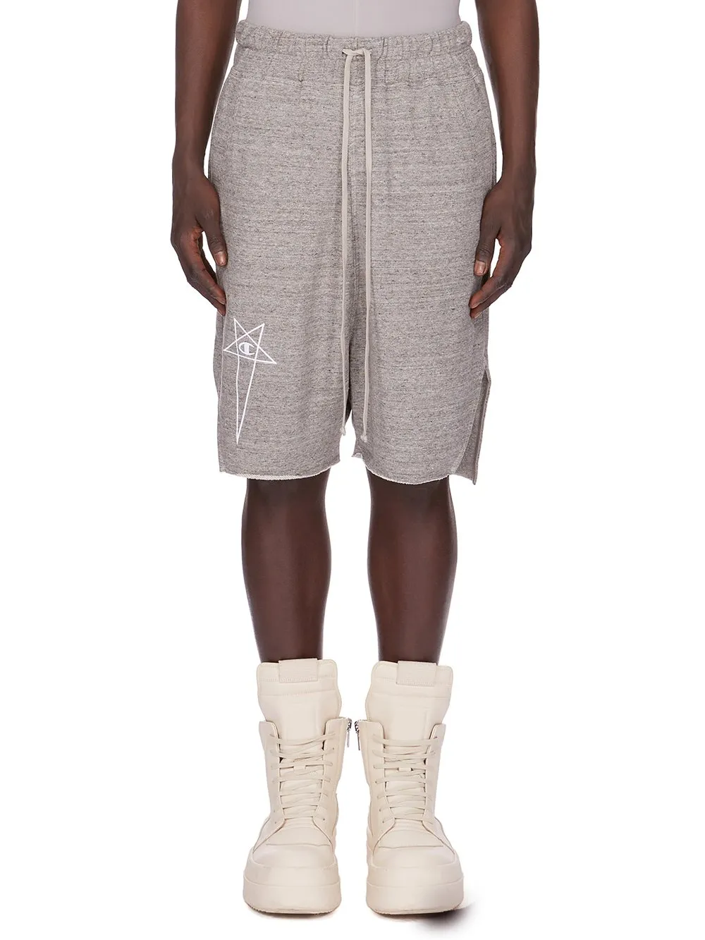 Champion X Rick Owens Beveled Pods In Grey Melange Melange Felpa Jersey