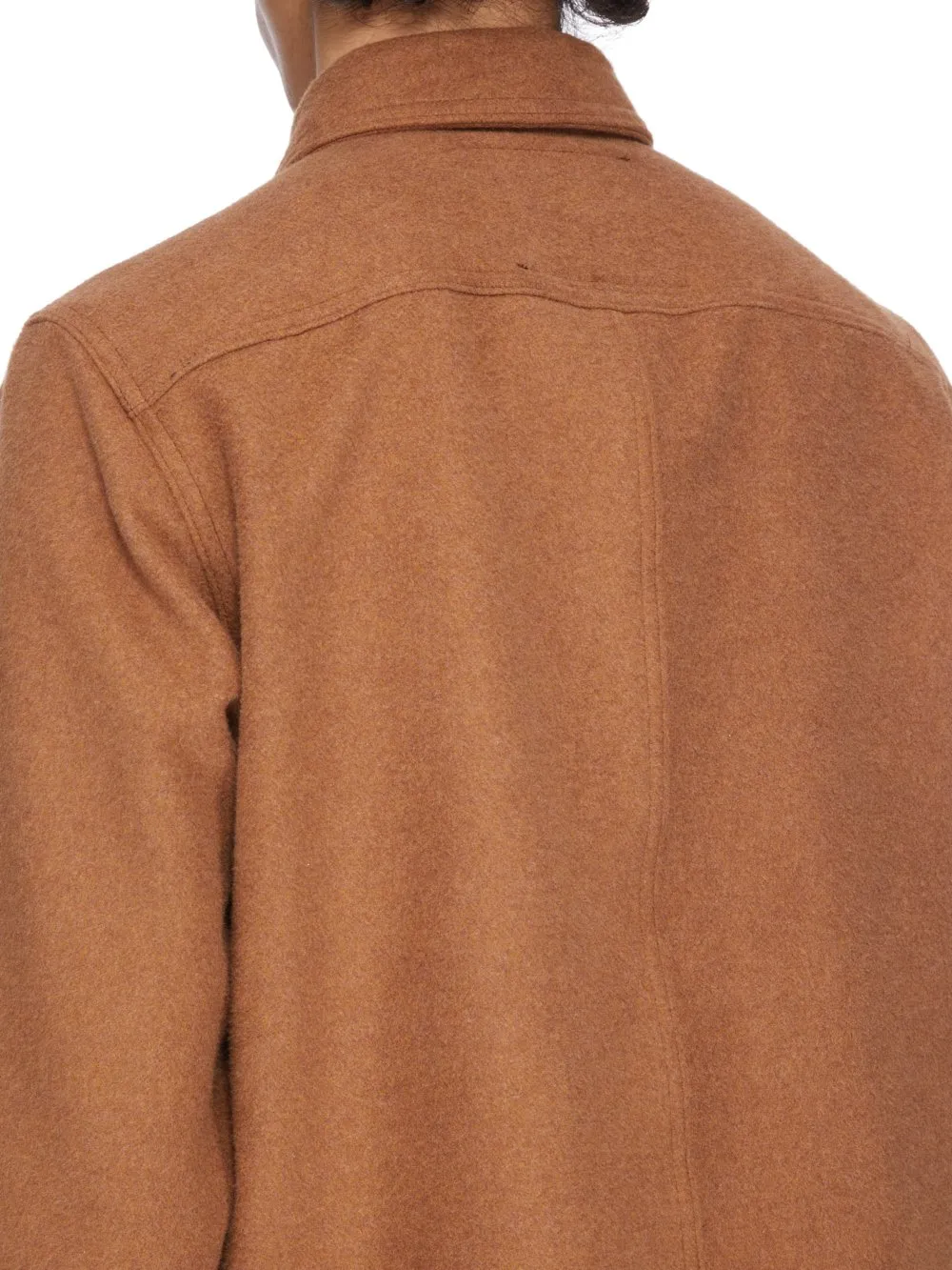 Drkshdw Concordians Cropped Outershirt In Rust Brushed Cotton