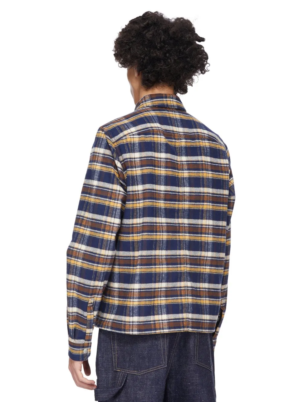 Drkshdw Concordians Cropped Outershirt In Gasoline Plaid Cotton Plaid
