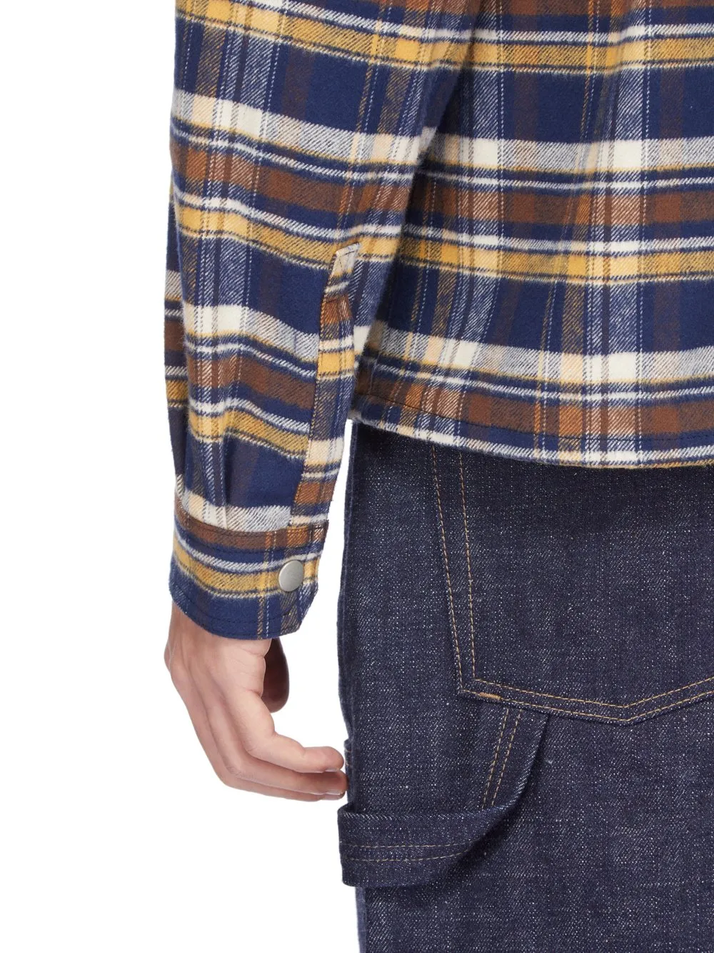 Drkshdw Concordians Cropped Outershirt In Gasoline Plaid Cotton Plaid