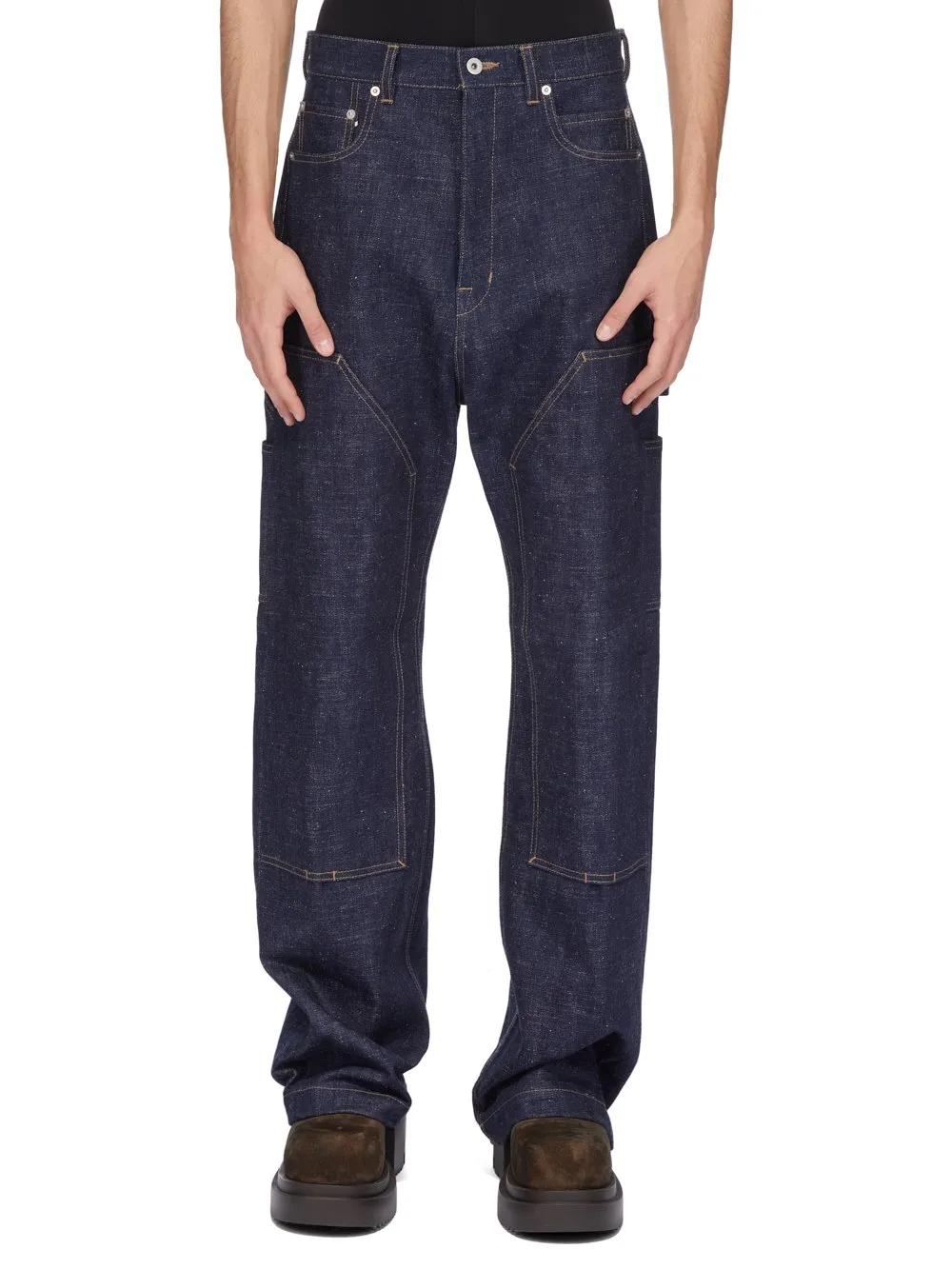 Drkshdw Concordians Strobe Double Knee In 16,5Oz Indigo Denim