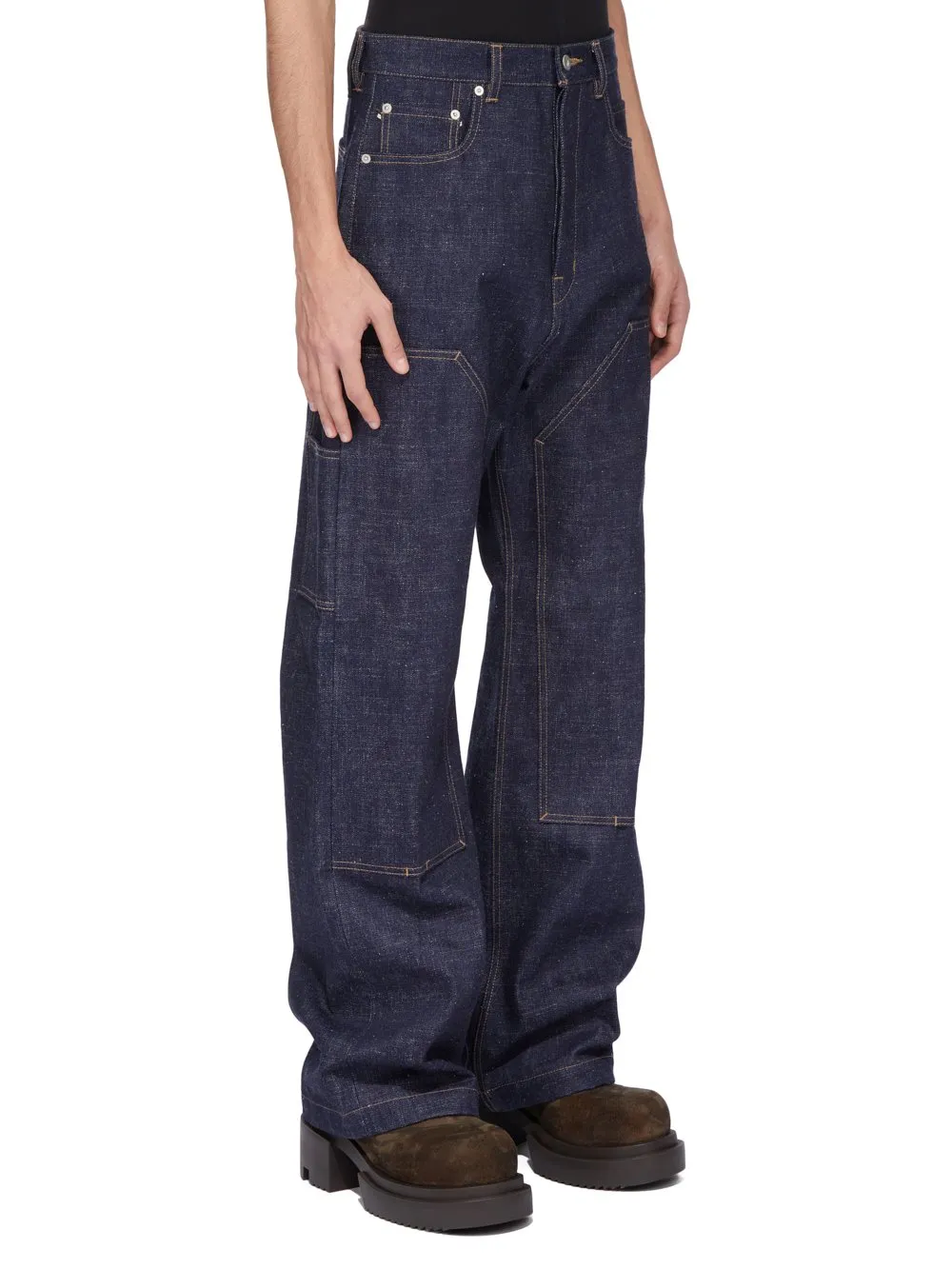 Drkshdw Concordians Strobe Double Knee In 16,5Oz Indigo Denim