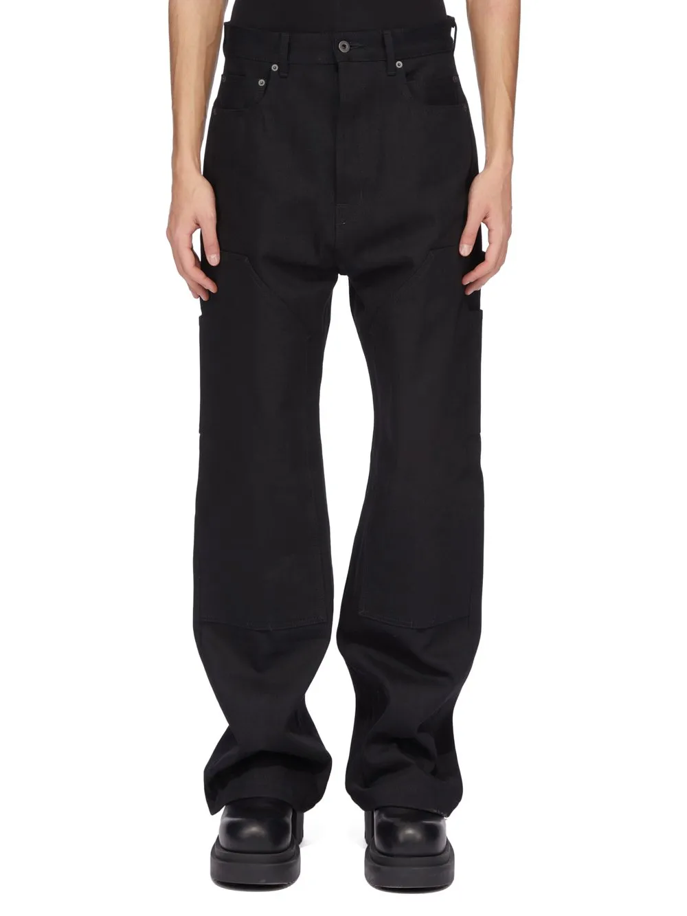 Drkshdw Concordians Strobe Double Knee In 16Oz Black Denim