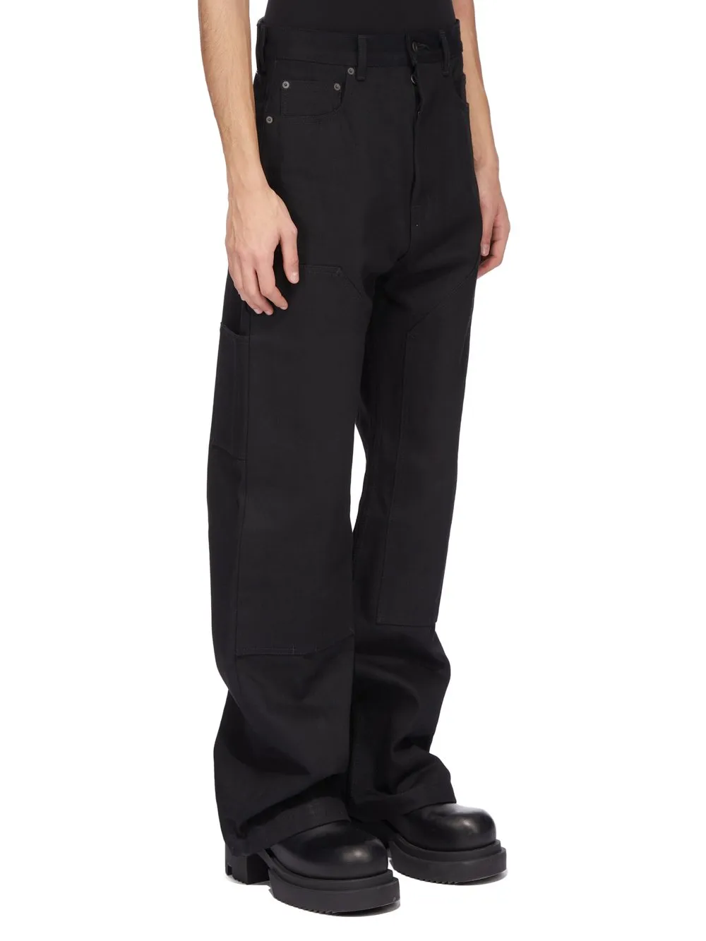 Drkshdw Concordians Strobe Double Knee In 16Oz Black Denim