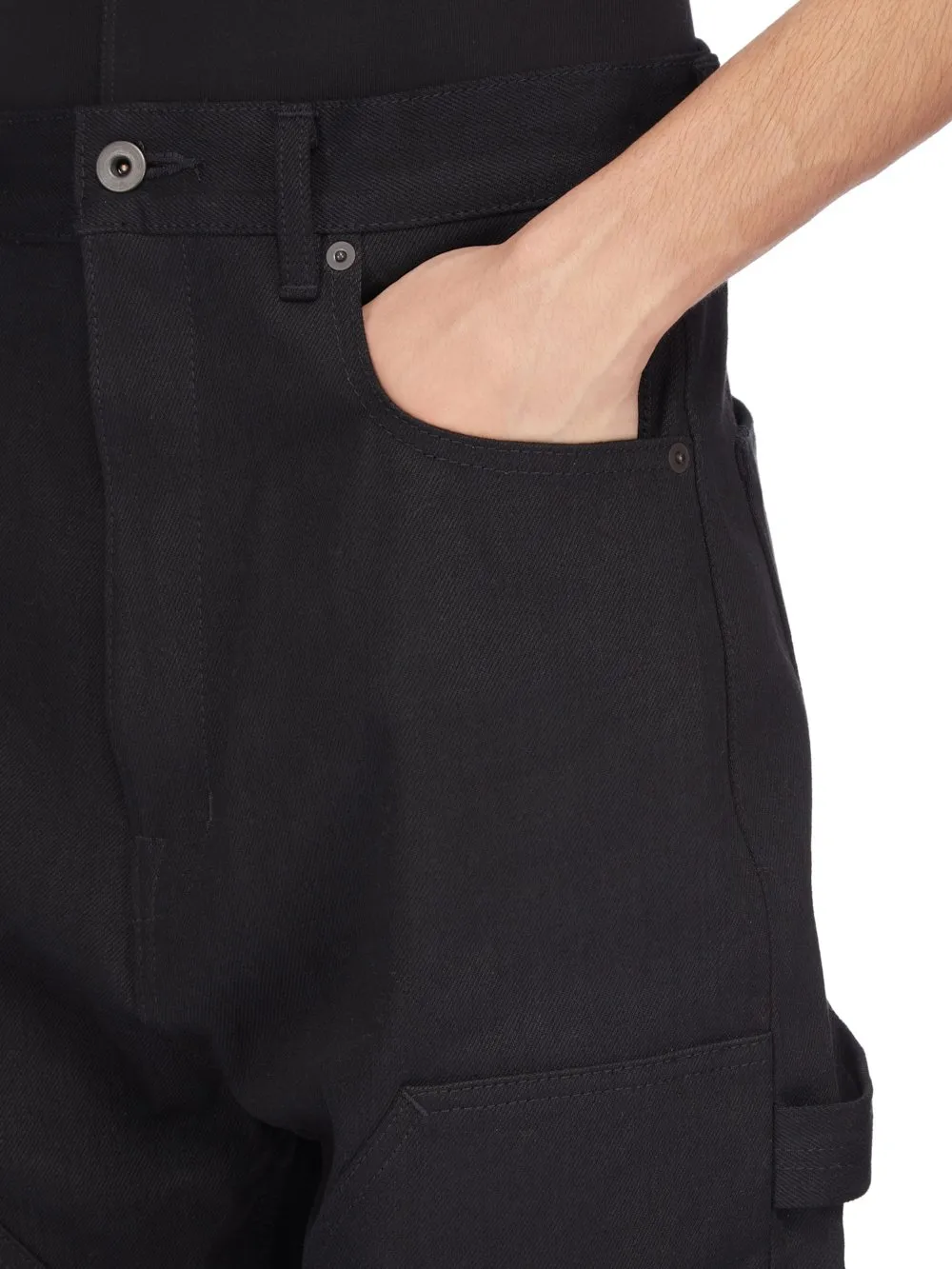 Drkshdw Concordians Strobe Double Knee In 16Oz Black Denim