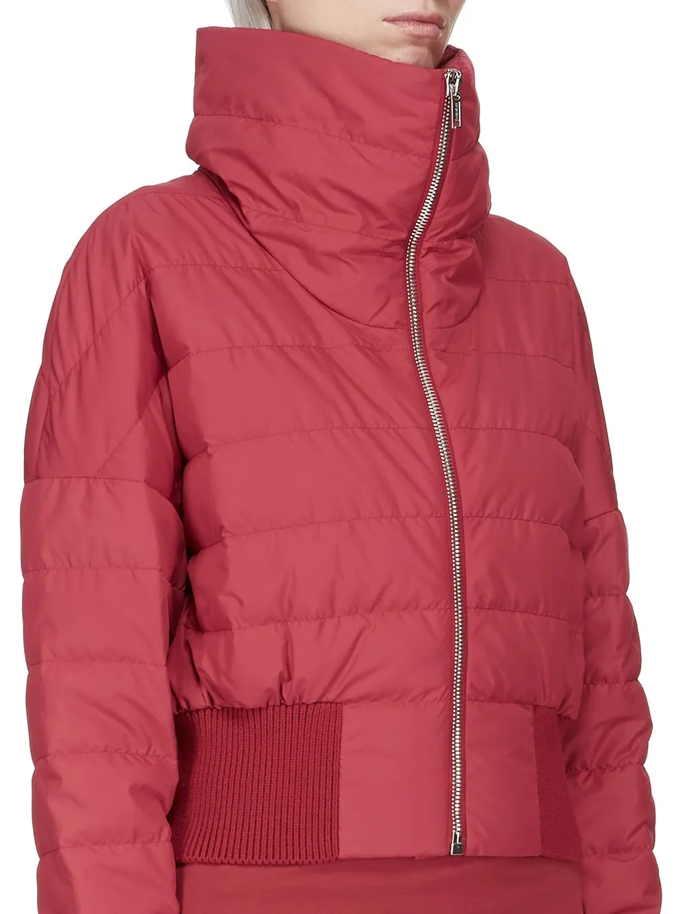 Moncler + Rick Owens Cropped Jacket In Carnelian Recycled Taffeta