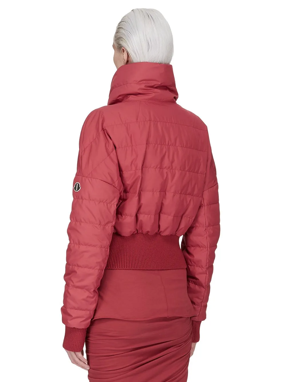 Moncler + Rick Owens Cropped Jacket In Carnelian Recycled Taffeta