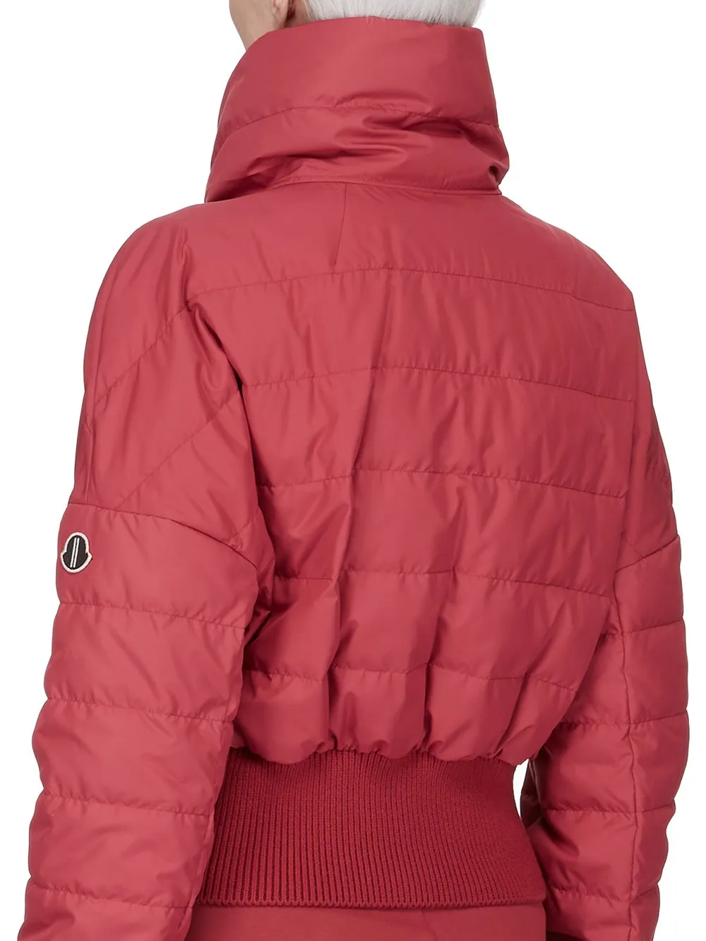 Moncler + Rick Owens Cropped Jacket In Carnelian Recycled Taffeta