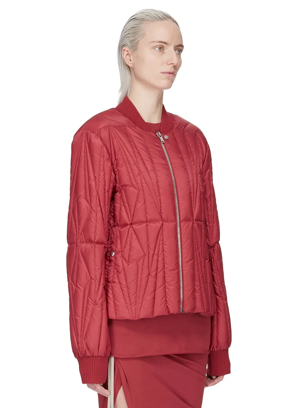 Moncler + Rick Owens Geocamo Flight Jacket In Carnelian Recycled Ultra-Lightweight Polyester