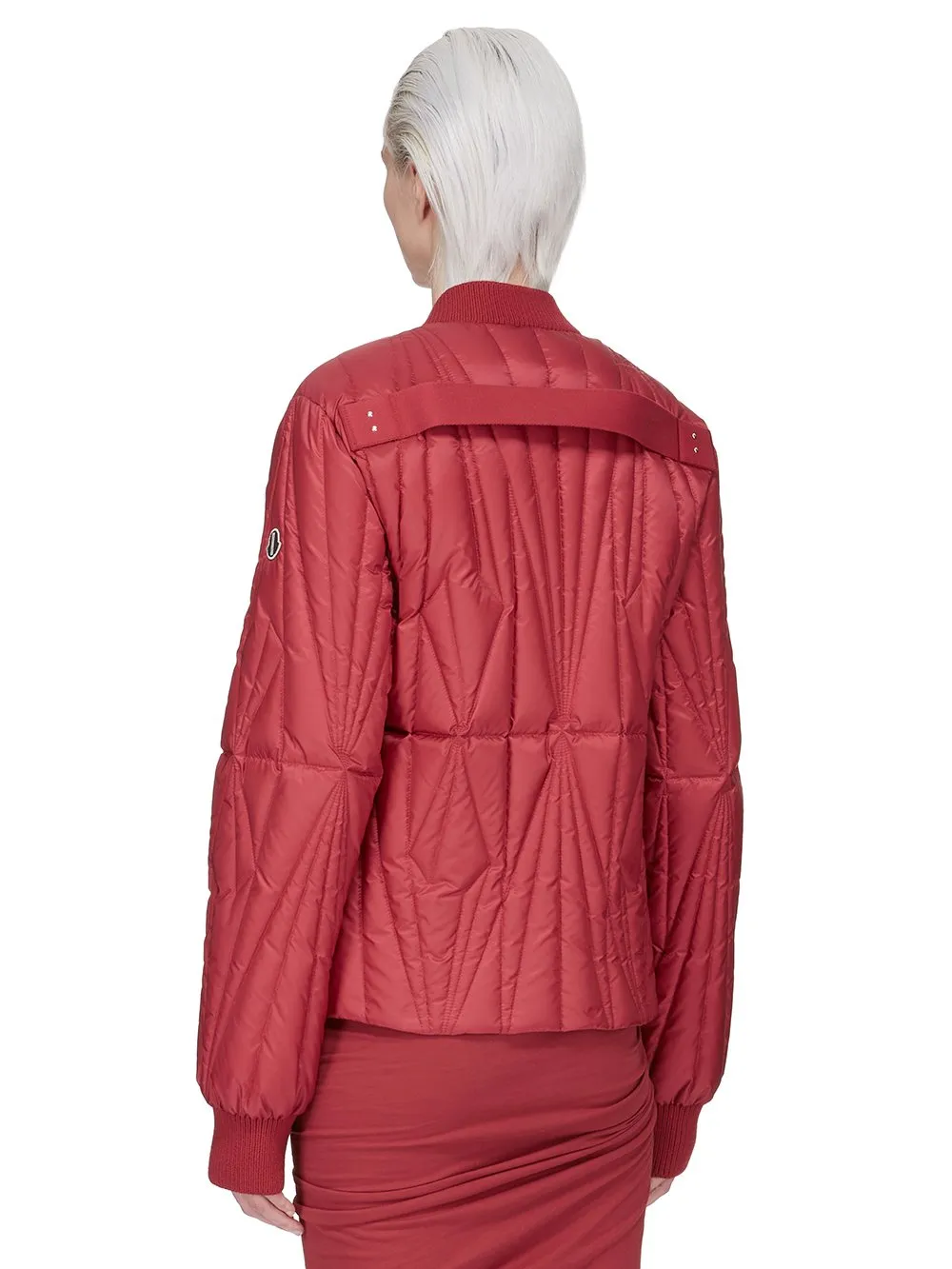 Moncler + Rick Owens Geocamo Flight Jacket In Carnelian Recycled Ultra-Lightweight Polyester