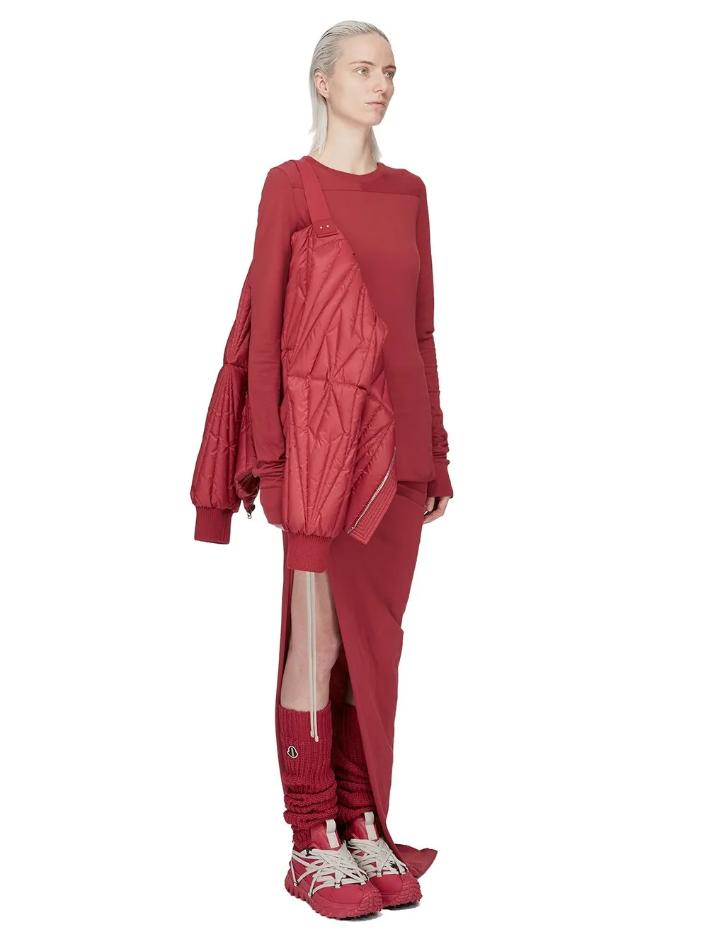 Moncler + Rick Owens Geocamo Flight Jacket In Carnelian Recycled Ultra-Lightweight Polyester