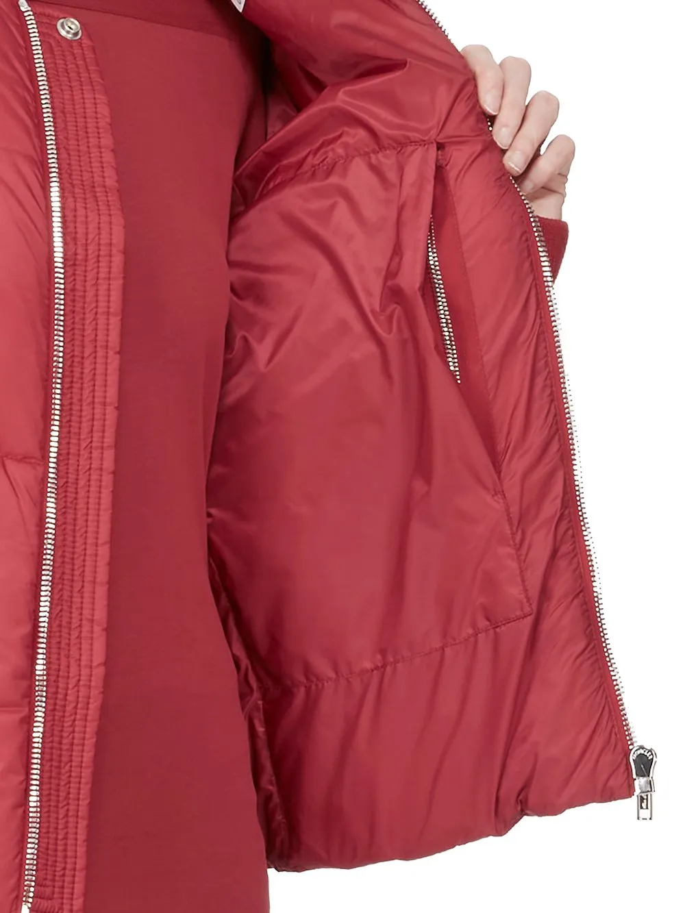 Moncler + Rick Owens Geocamo Flight Jacket In Carnelian Recycled Ultra-Lightweight Polyester