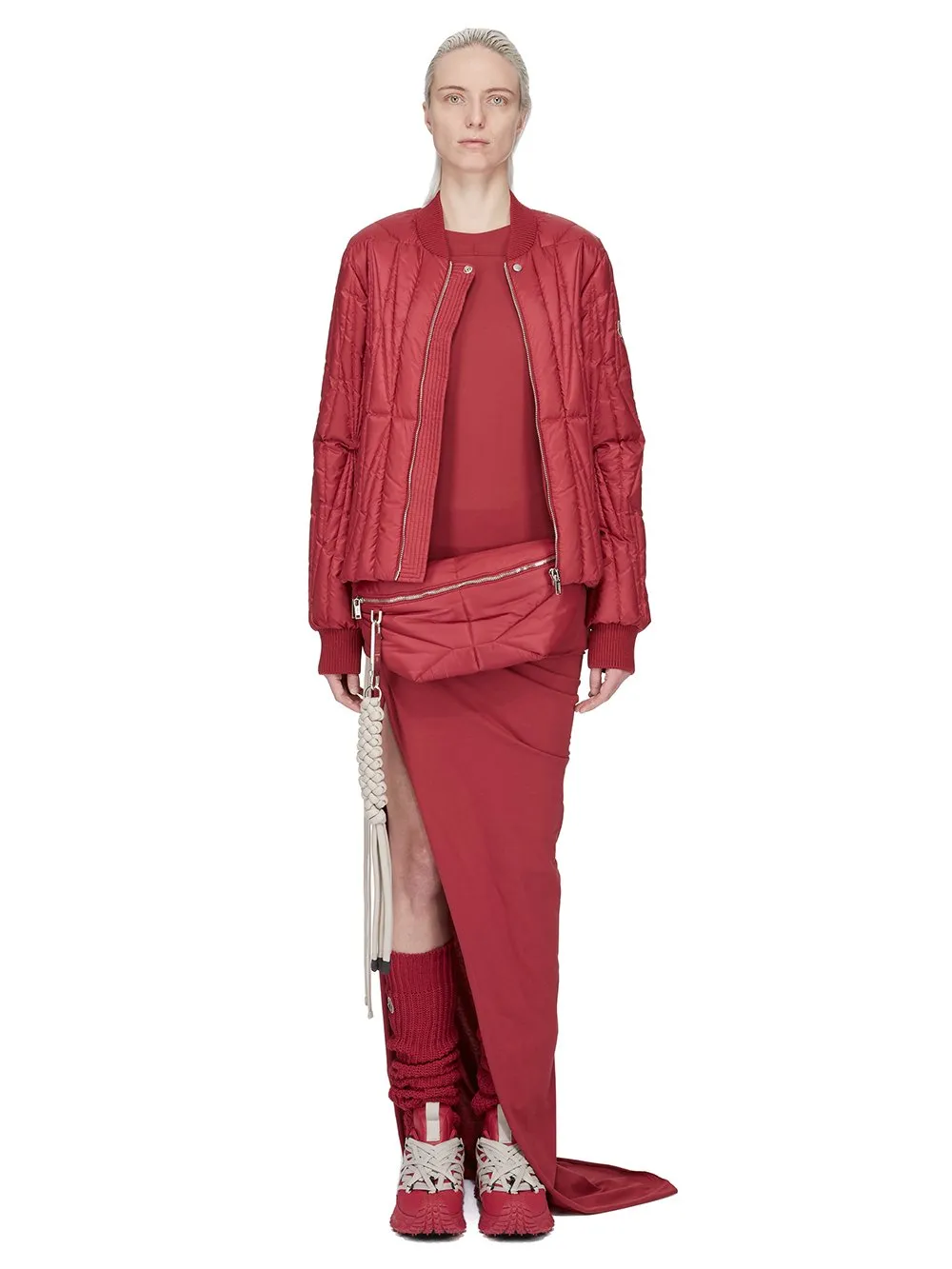 Moncler + Rick Owens Geocamo Flight Jacket In Carnelian Recycled Ultra-Lightweight Polyester