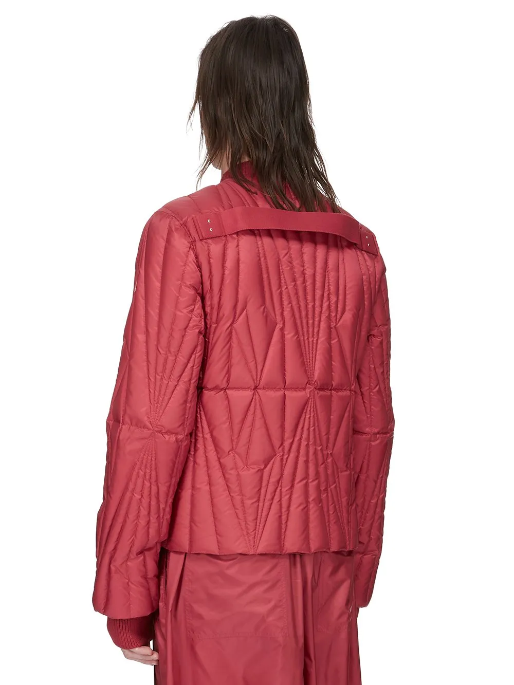 Moncler + Rick Owens Geocamo Flight Jacket In Carnelian Recycled Ultra-Lightweight Polyester