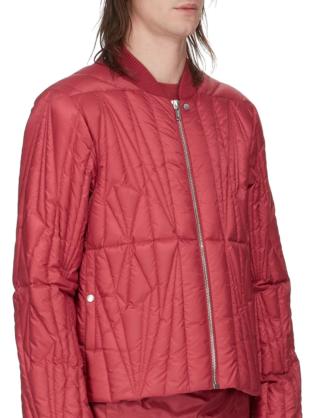 Moncler + Rick Owens Geocamo Flight Jacket In Carnelian Recycled Ultra-Lightweight Polyester