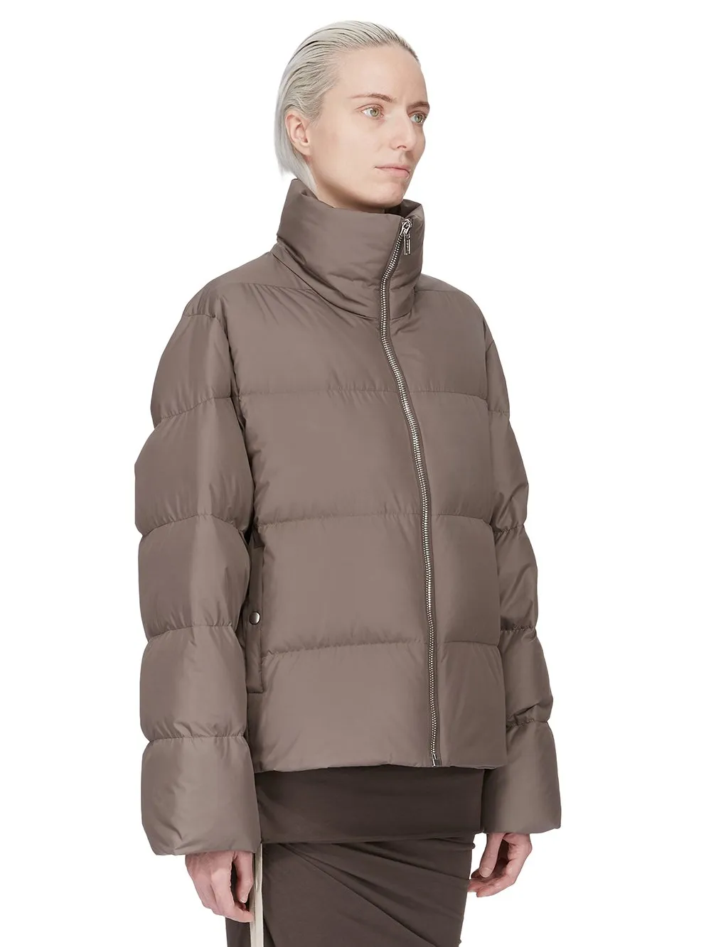 Moncler + Rick Owens Cyclopic Jacket In Dark Dust Recycled Taffeta