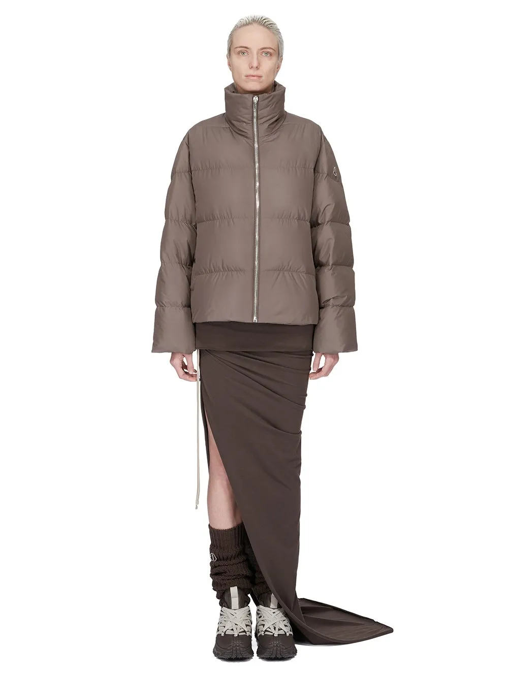 Moncler + Rick Owens Cyclopic Jacket In Dark Dust Recycled Taffeta