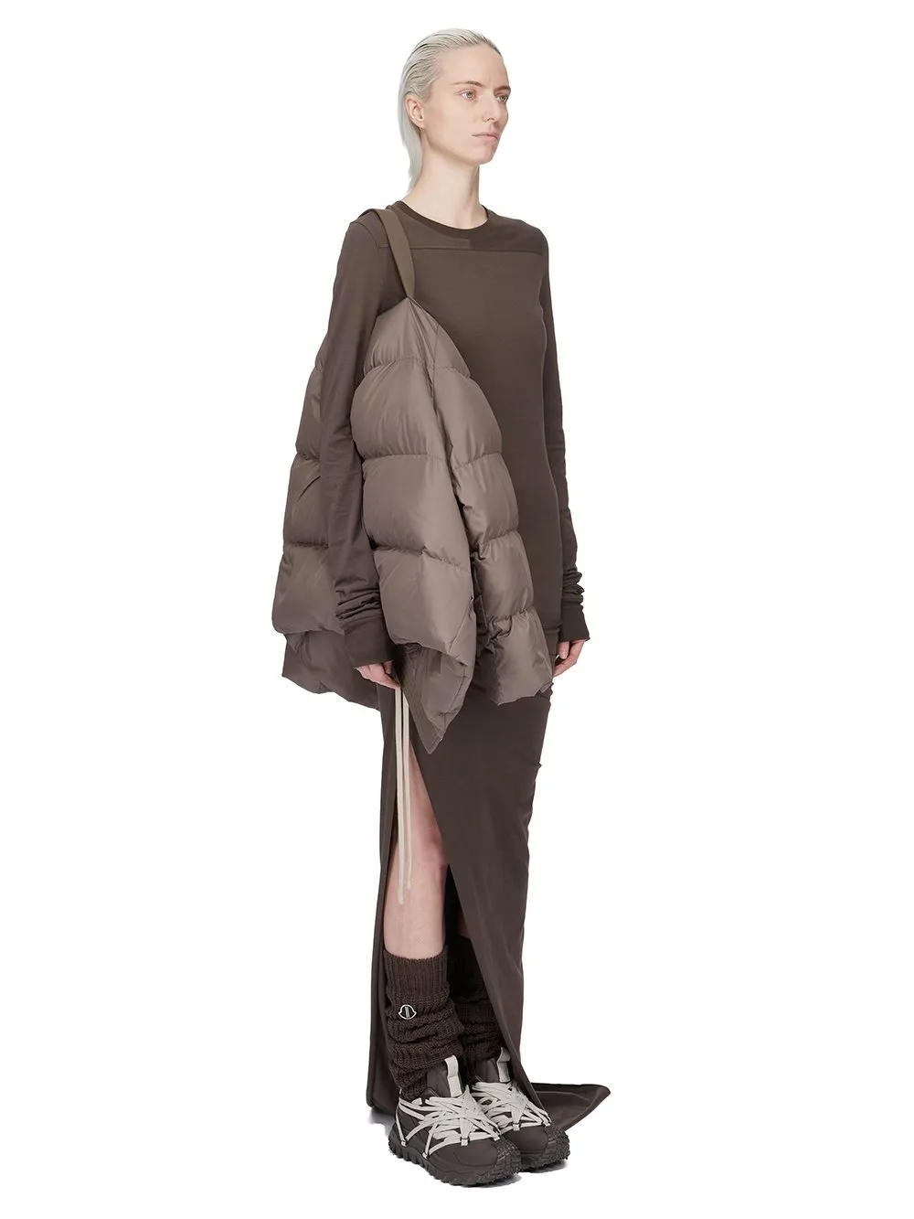 Moncler + Rick Owens Cyclopic Jacket In Dark Dust Recycled Taffeta