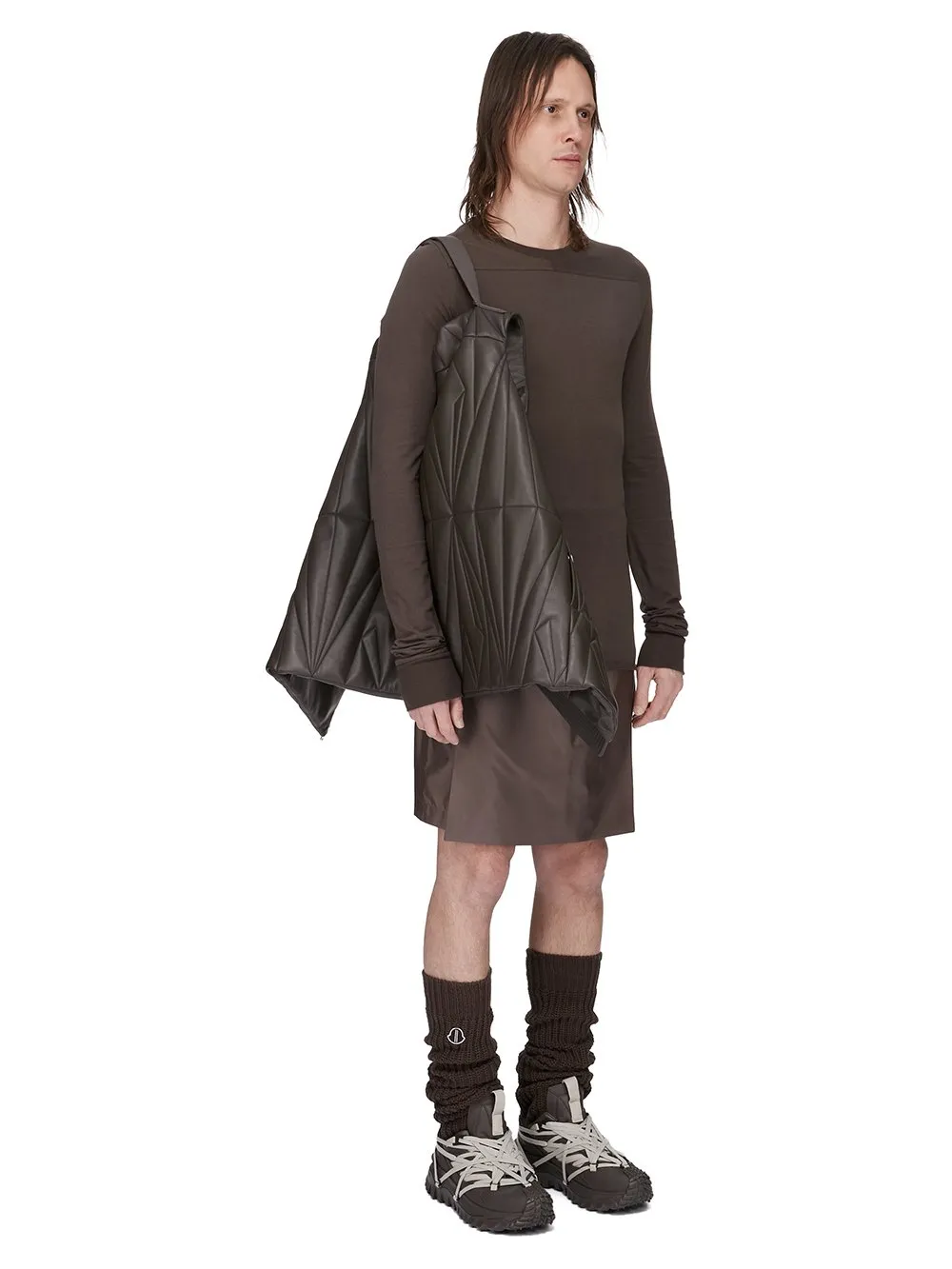 Moncler + Rick Owens Geocamo Flight Vest In Dark Dust Nappa Lambskin