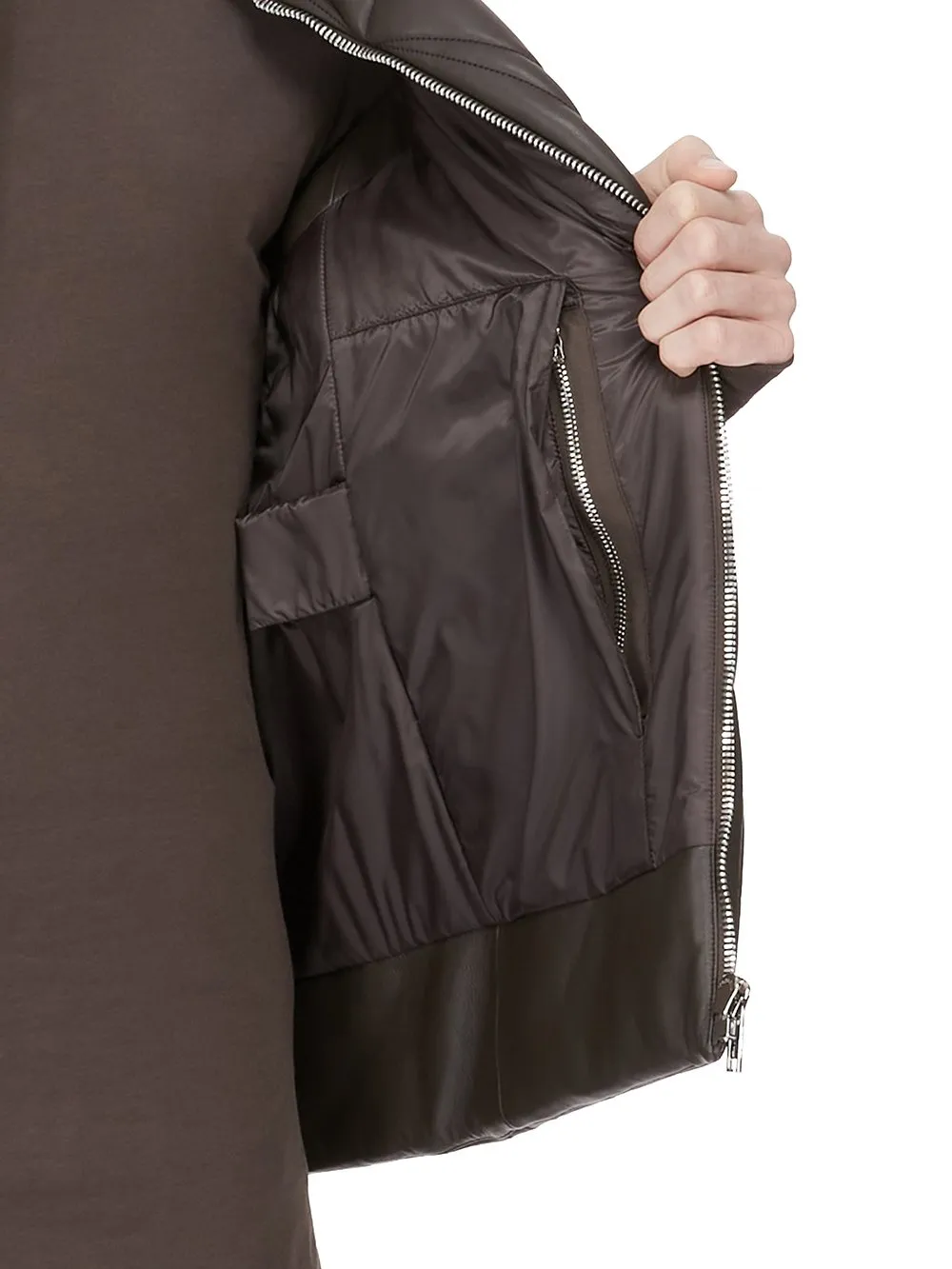 Moncler + Rick Owens Geocamo Flight Vest In Dark Dust Nappa Lambskin