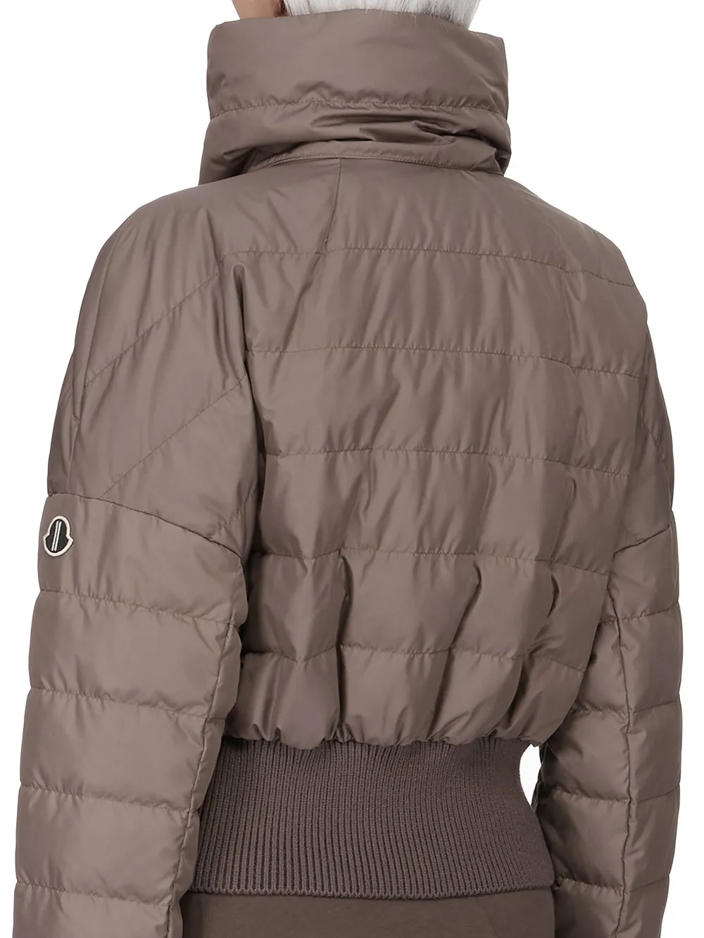 Moncler + Rick Owens Cropped Jacket In Dark Dust Recycled Taffeta