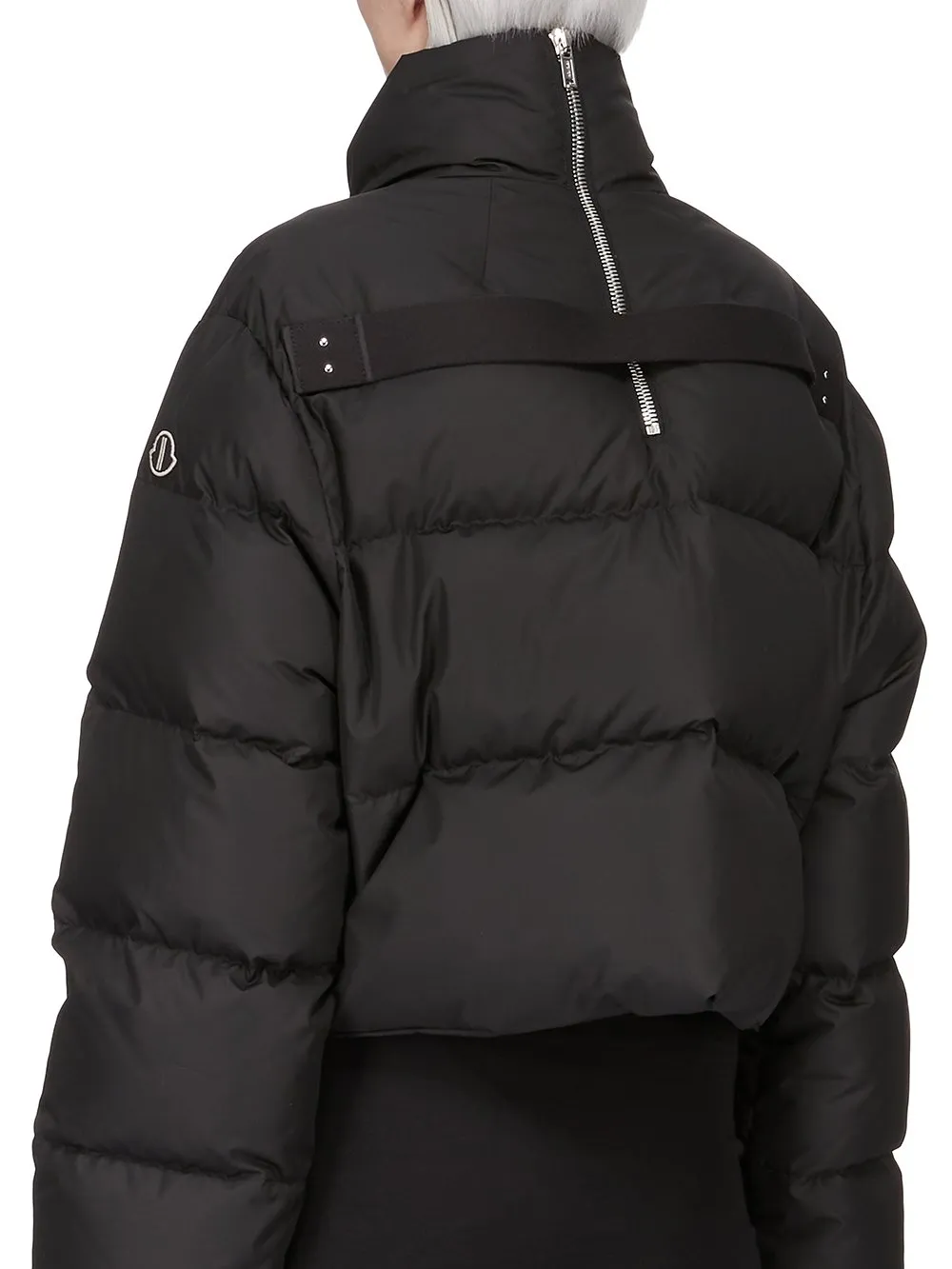 Moncler + Rick Owens Cropped Cyclopic Jacket In Black Recycled Taffeta
