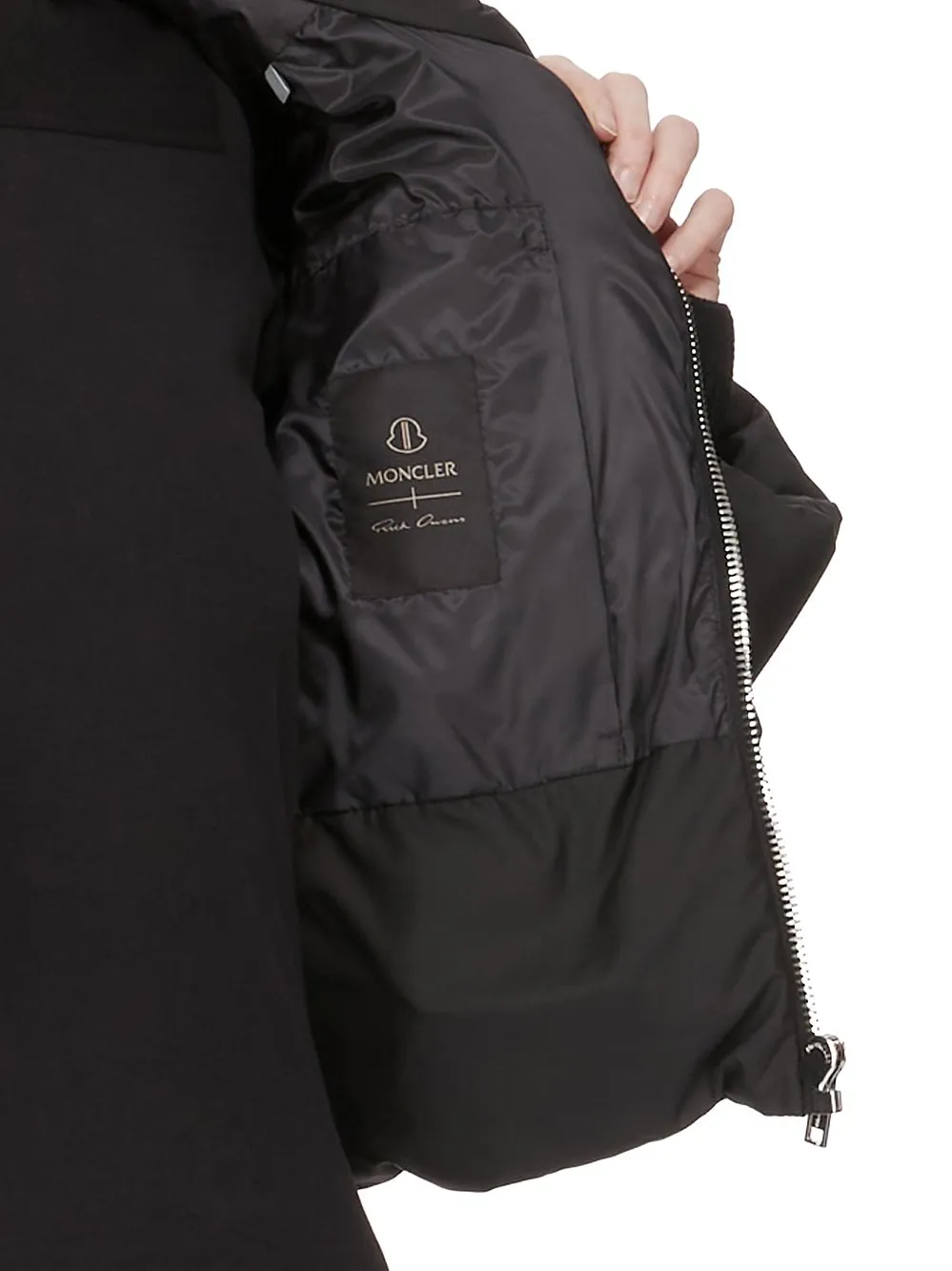 Moncler + Rick Owens Cropped Cyclopic Jacket In Black Recycled Taffeta