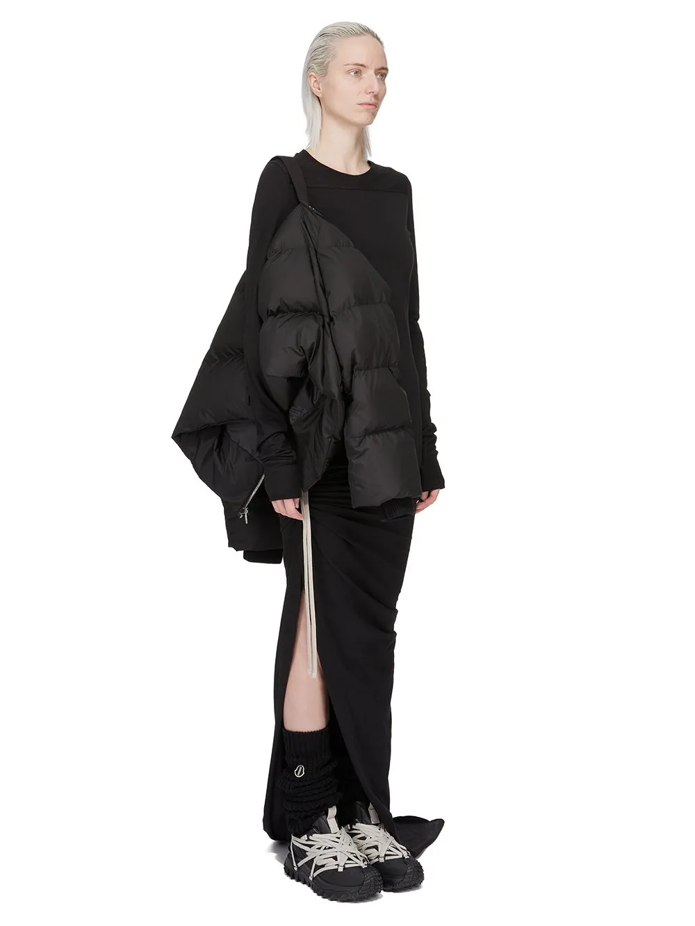 Moncler + Rick Owens Cropped Cyclopic Jacket In Black Recycled Taffeta
