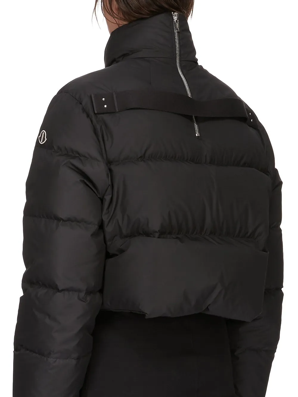 Moncler + Rick Owens Cropped Cyclopic Jacket In Black Recycled Taffeta