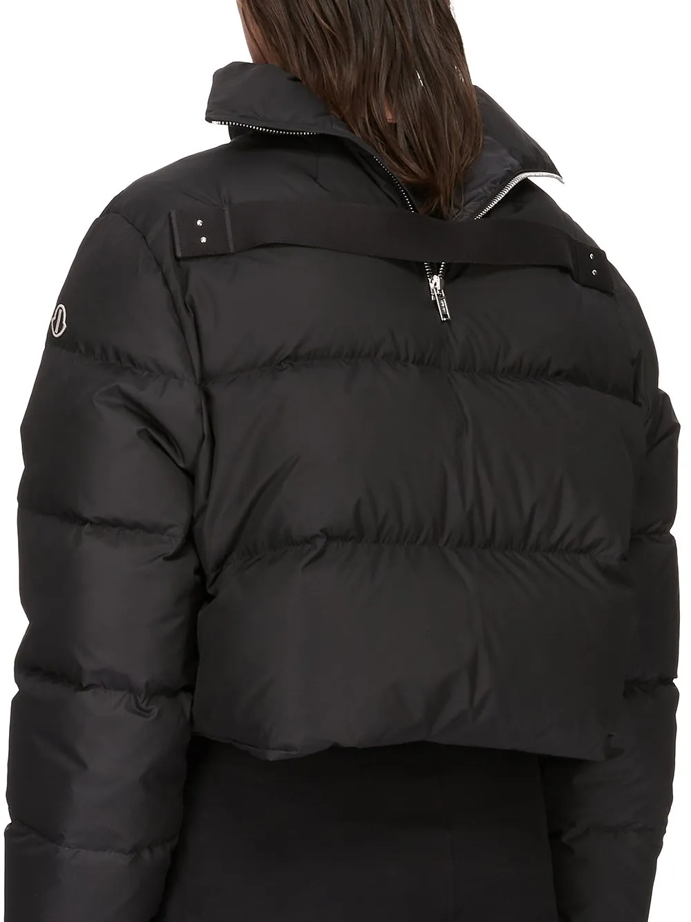 Moncler + Rick Owens Cropped Cyclopic Jacket In Black Recycled Taffeta