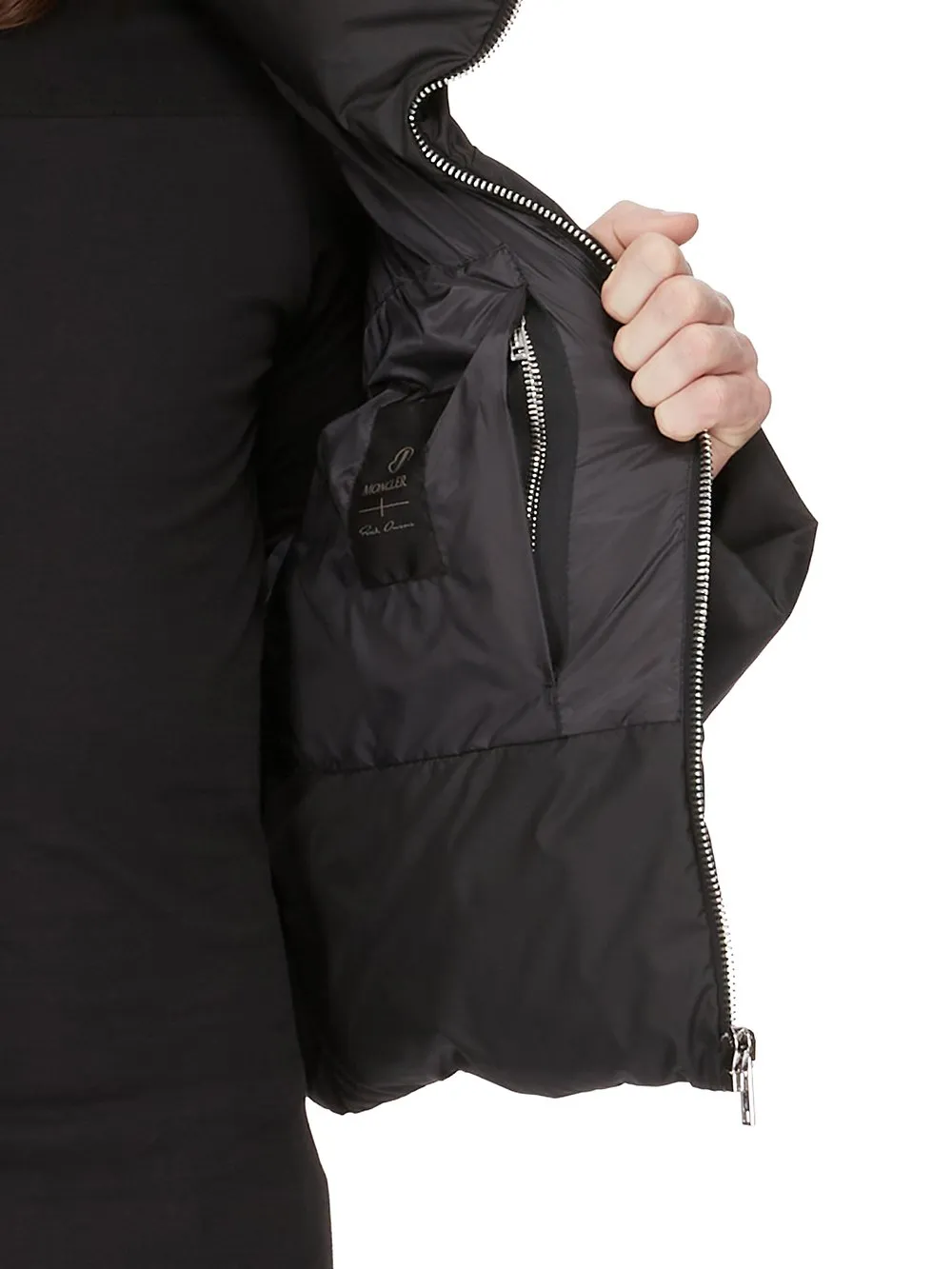 Moncler + Rick Owens Cropped Cyclopic Jacket In Black Recycled Taffeta