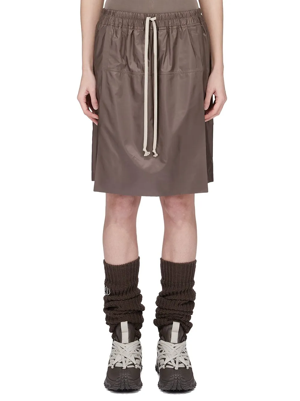 Moncler + Rick Owens Kiltshorts In Dark Dust Recycled Ultra-Lightweight Polyester