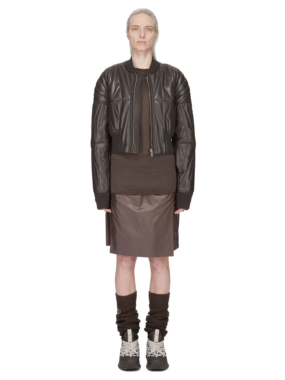 Moncler + Rick Owens Kiltshorts In Dark Dust Recycled Ultra-Lightweight Polyester