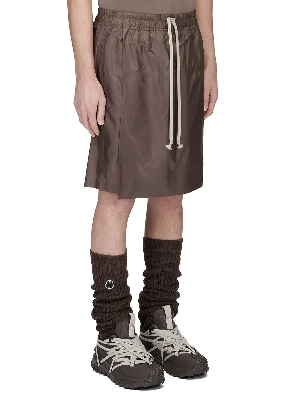 Moncler + Rick Owens Kiltshorts In Dark Dust Recycled Ultra-Lightweight Polyester