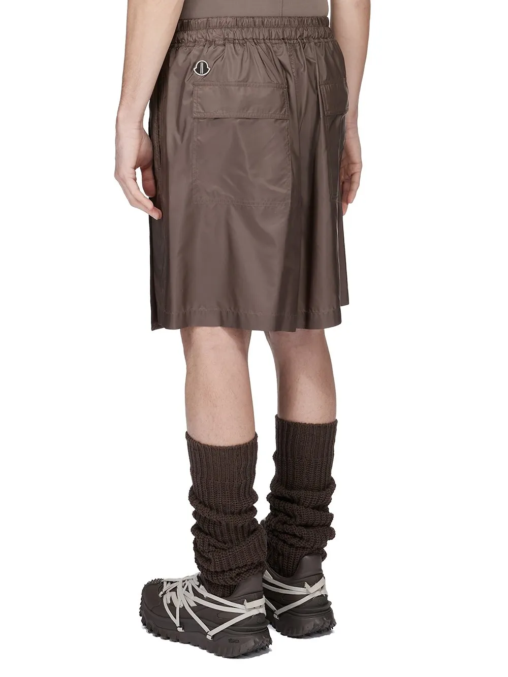 Moncler + Rick Owens Kiltshorts In Dark Dust Recycled Ultra-Lightweight Polyester