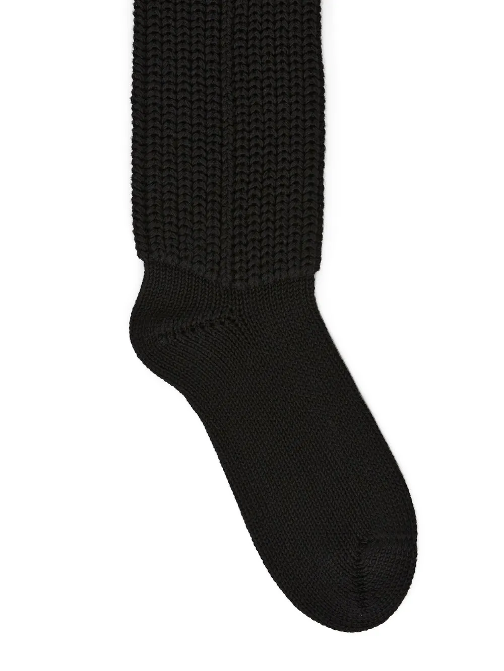 Moncler + Rick Owens Hiking Socks In Black Mediumweight Ribbed Cotton