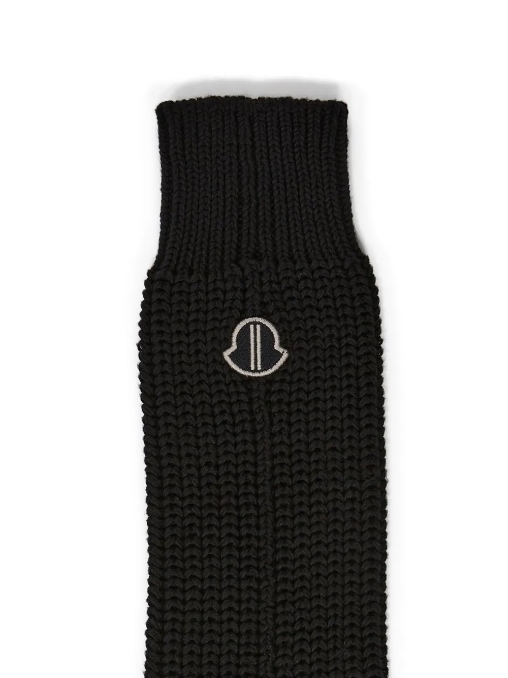 Moncler + Rick Owens Hiking Socks In Black Mediumweight Ribbed Cotton