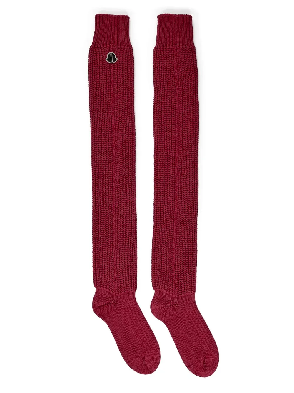 Moncler + Rick Owens Hiking Socks In Carnelian Mediumweight Ribbed Cotton