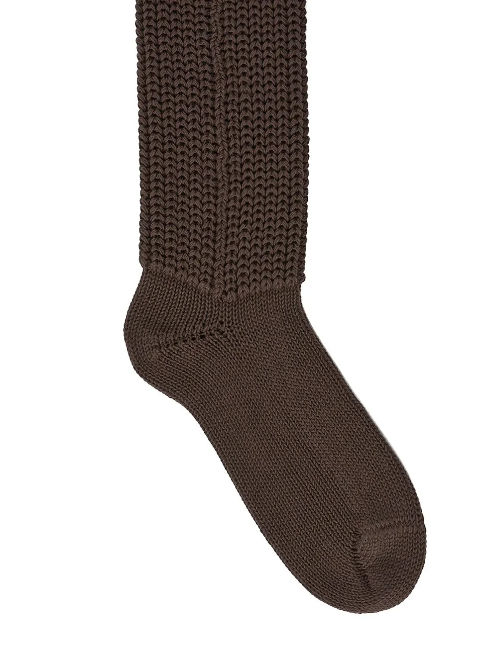 Moncler + Rick Owens Hiking Socks In Dark Dust Mediumweight Ribbed Cotton